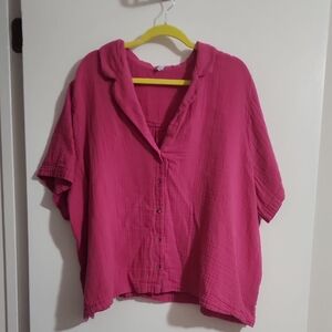 Women's Pink Old Navy Button-Up Top